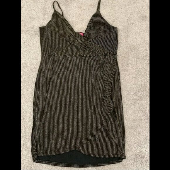 Mia Rose By Block Gold Black Pin Stripe Party Dress Women’s Plus size 3X - Picture 1 of 4